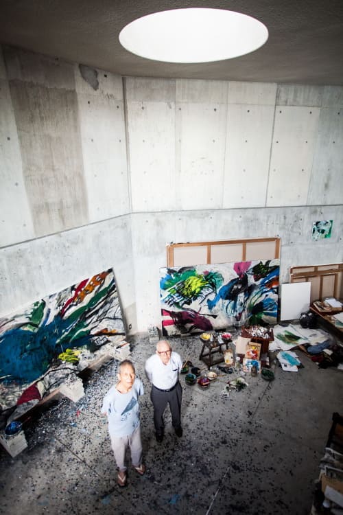 山本文房堂の的野恭一さん＆野見山暁治さん