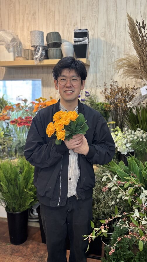 もじdeつながりフェス クリスマス風フラワーアレンジメント