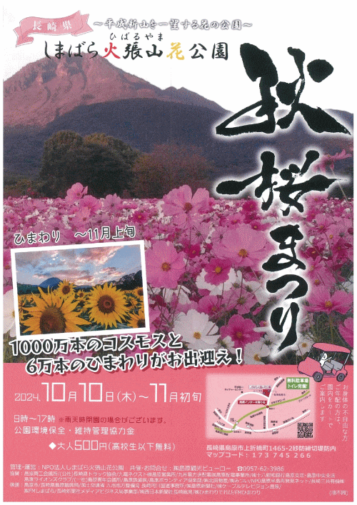 しまばら火張山花公園「秋桜まつり」