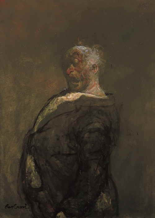 鴨居玲《私の村の酔っぱらい(A)》