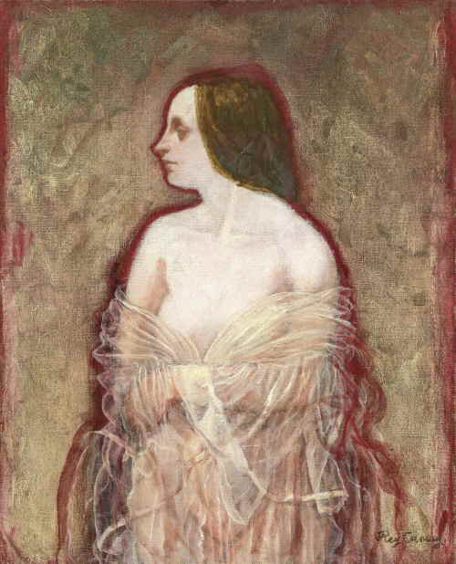 鴨居玲《白い人》