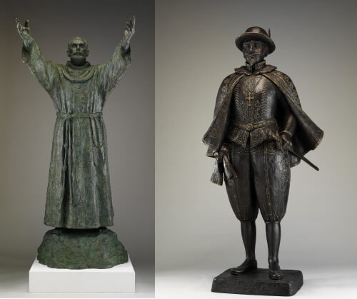 （左）富永直樹《対話》（右）富永直樹《南蛮船の来た頃は》