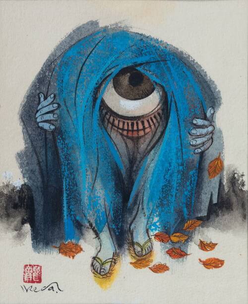 池田龍雄《絵本『幼年民話　おばけばなし』表紙原画》