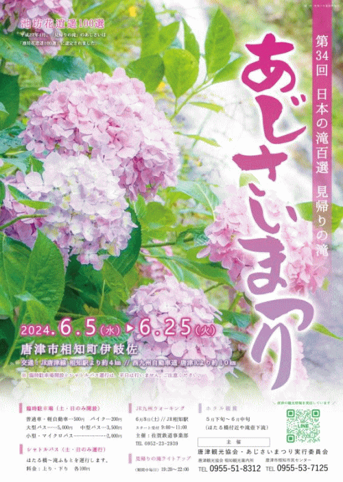 見帰りの滝 あじさいまつり